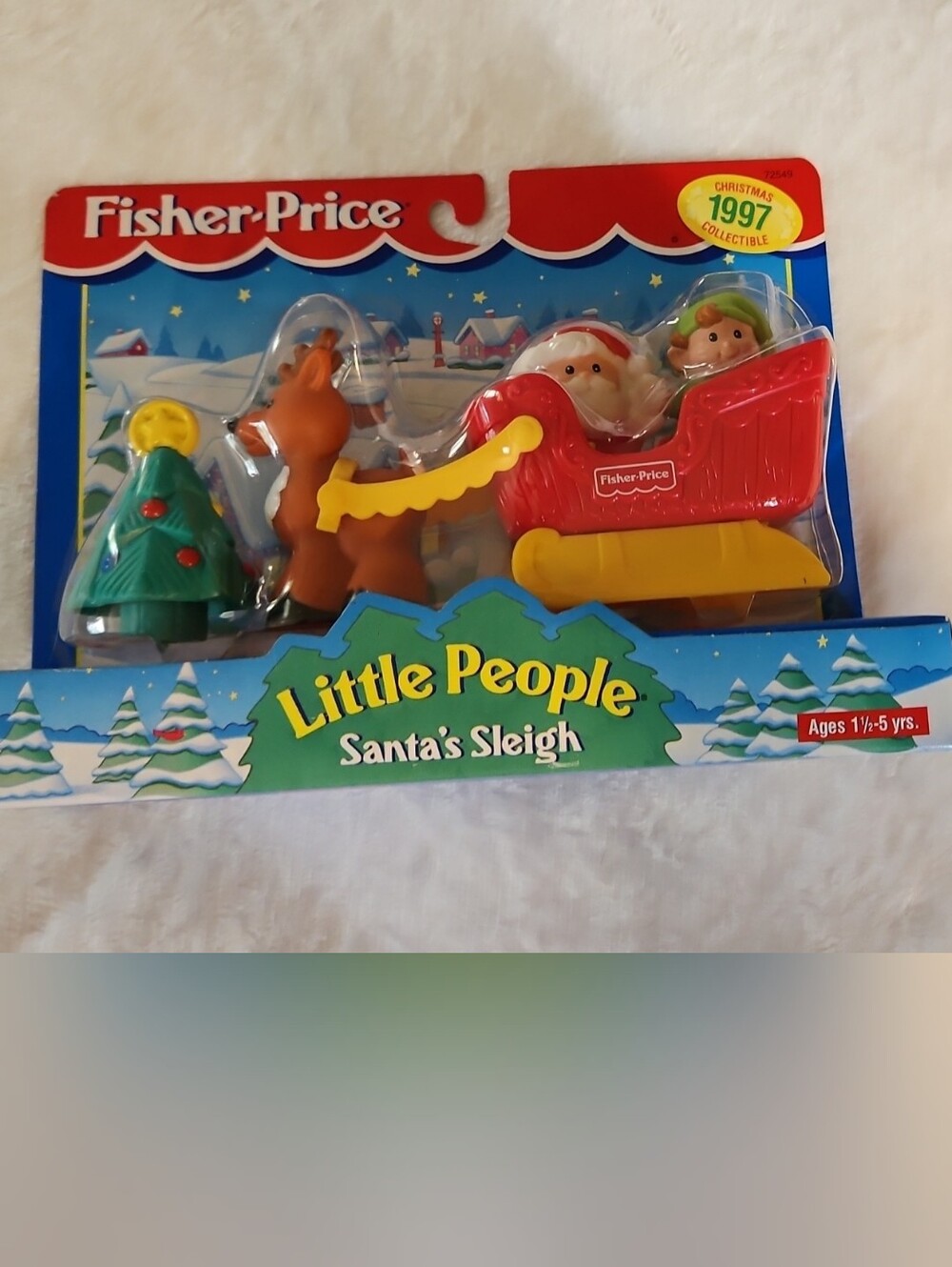 Brand New Fisher-Price Little People Santa Sleigh Playset - Red, Yellow, Green